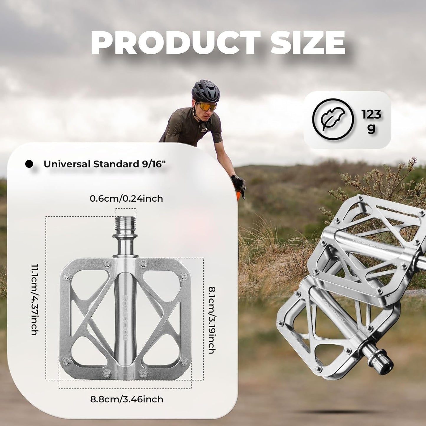 Педали за велосипеди ROCKBROS планински велосипед от титаниева сплав 3 лагера MTB педали платформа за MTB 250g леки