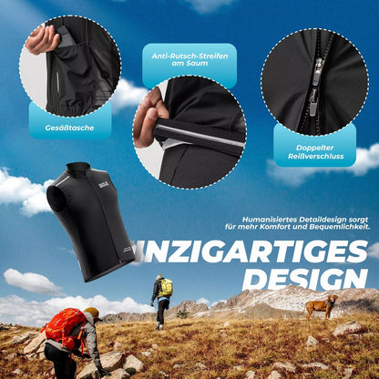 ROCKBROS жилетка за вятър велосипедна спортна жилетка ветроустойчива предупредителна жилетка велосипедно яке без ръкави водоотблъскваща мека жилетка