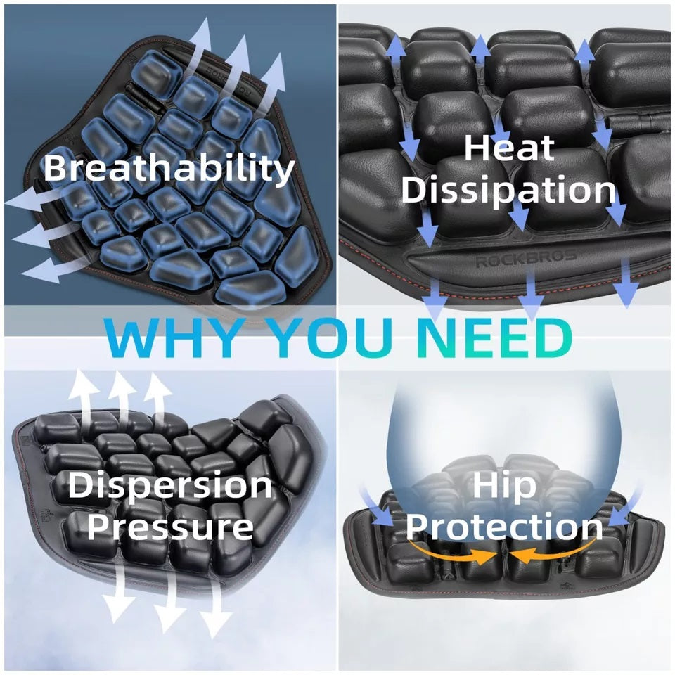 Водоустойчиво абсорбиращо удари 3D надуваемо седло на мотоциклет ROCKBROS