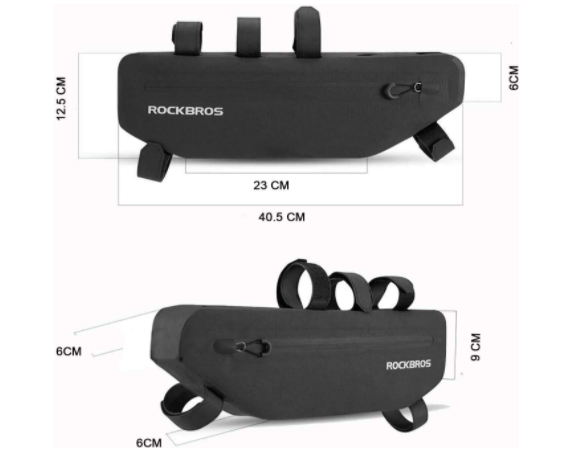 ROCKBROS AS-0433 чанта за велосипедна рамка триъгълна чанта прибл. 3L/4L черна