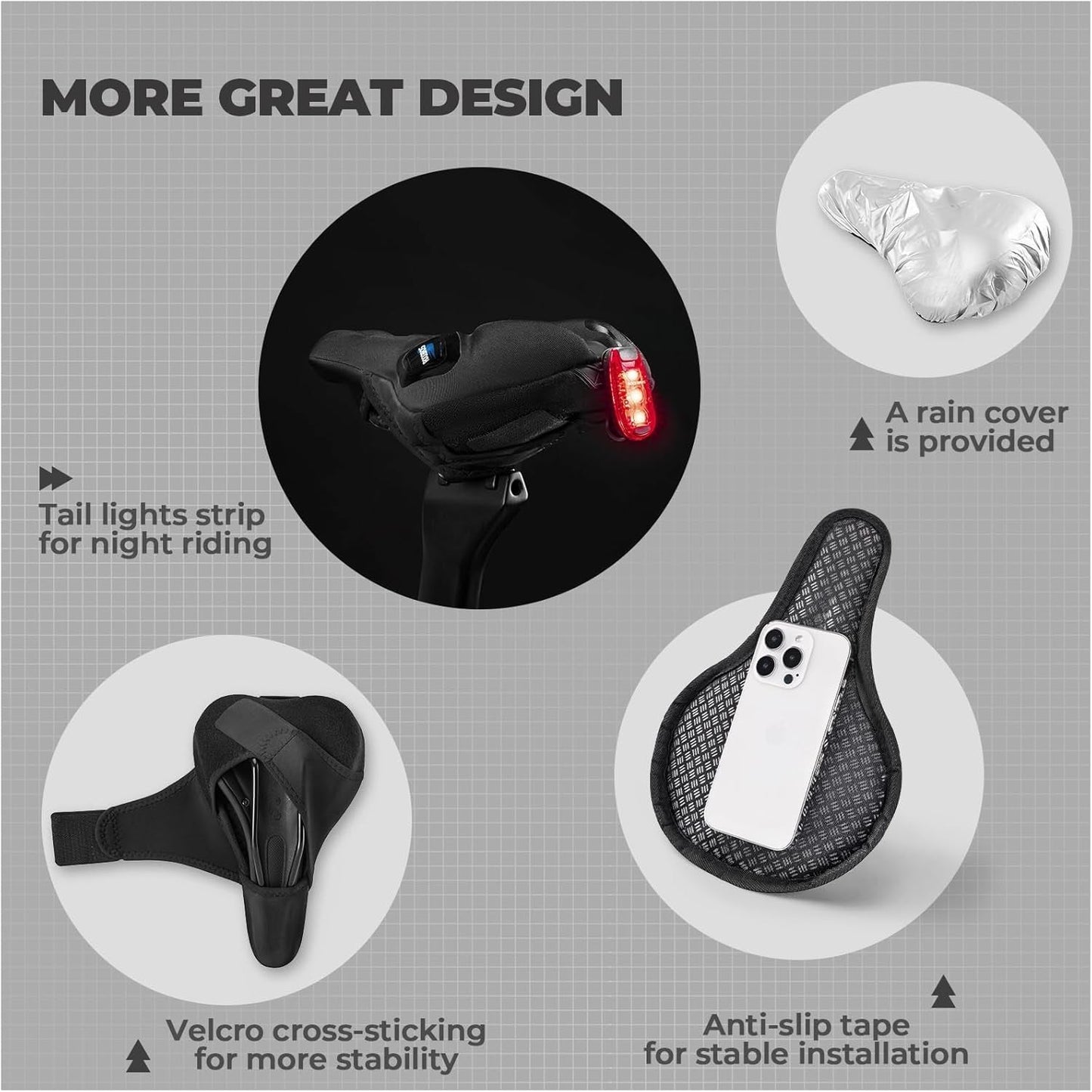 Покривало за седалка на велосипед с покритие от гел за защита от дъжд за MTB шосеен велосипед e-bike червено/синьо