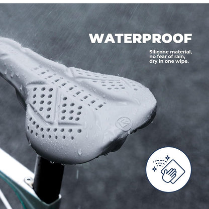 ROCKBROS Калъф за седло за велосипед Гел Калъф за седалка за велосипед Дишащ подплатен калъф за седло за мъже и жени Черно/Сиво (25,5 x 18 cm)