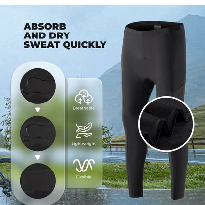 Мъжки панталон за колоездене ROCKBROS, дълъг компресионен панталон за колоездене с джобове, подплатени клинове, еластичен, дишащ велосипеден панталон с подплата на седалката за есен/пролет