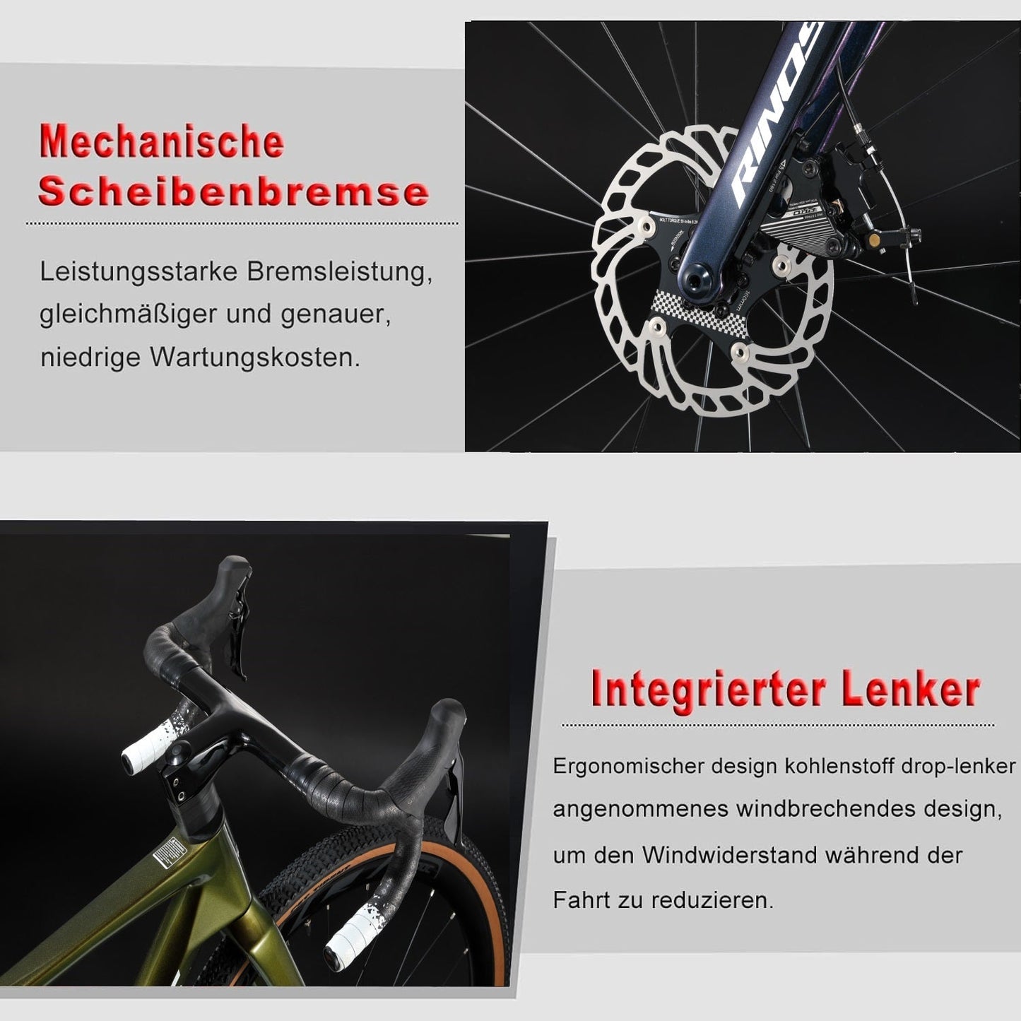 Шосеен велосипед RINOS Carbon Odin 3.0, Shimano 105 R7000, Размер на рамката 53 см