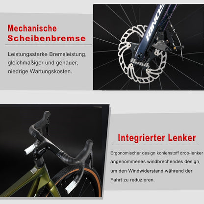 Шосеен велосипед RINOS Carbon Odin 3.0, Shimano 105 R7000, Размер на рамката 53 см