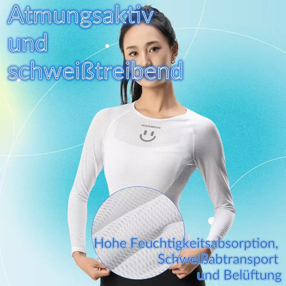 Риза с дълъг ръкав ROCKBROS, дамска тениска за колоездене, дишаща, бързосъхнеща, велосипедно облекло, дамска, подходяща за бягане, тенис, туризъм, базова спортна долна тениска