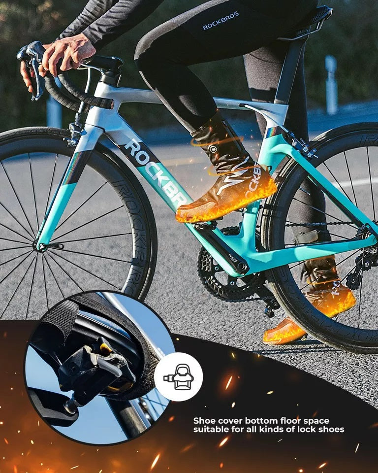 ROCKBROS Отопляеми галоши Зимни топли с 5000mAh батерия Зимни калъфи за обувки Термални калъфи за обувки Водоустойчиво ветроустойчиво велосипедно палто за жени/мъже