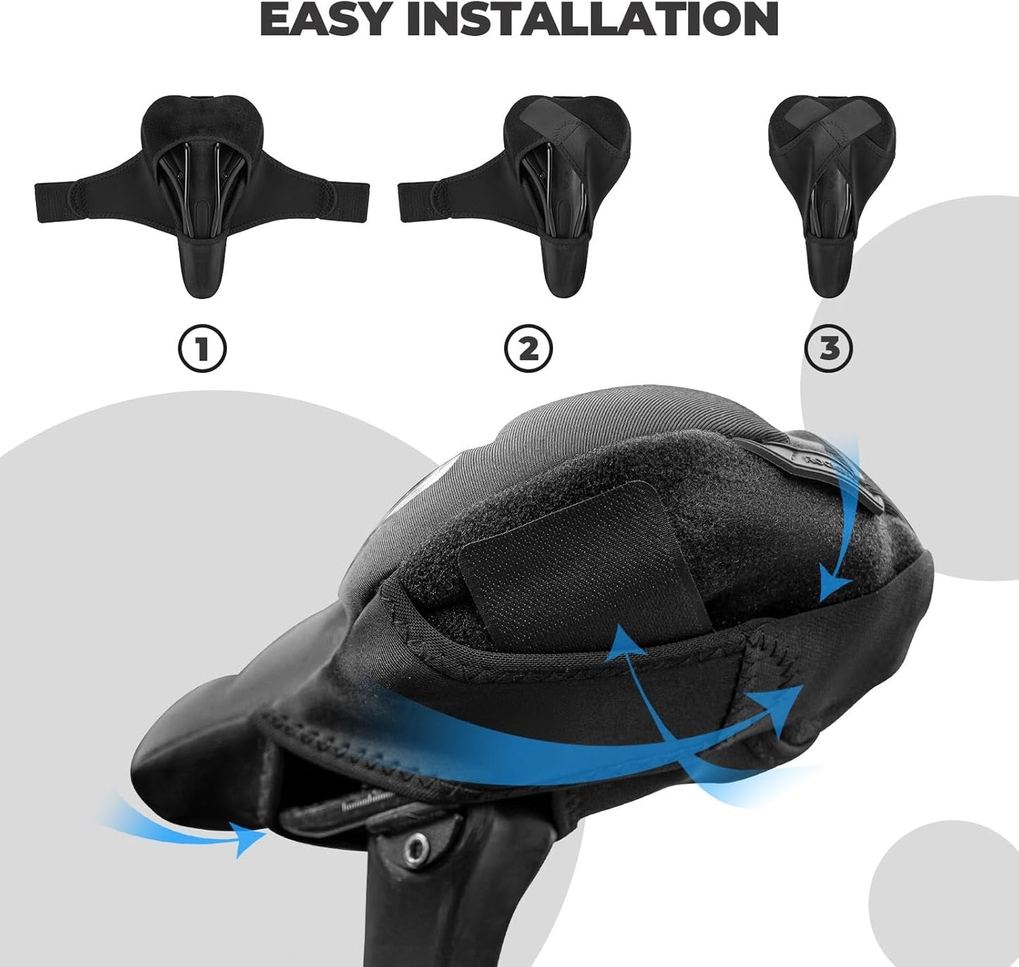 Покривало за седалка на велосипед с покритие от гел за защита от дъжд за MTB шосеен велосипед e-bike червено/синьо