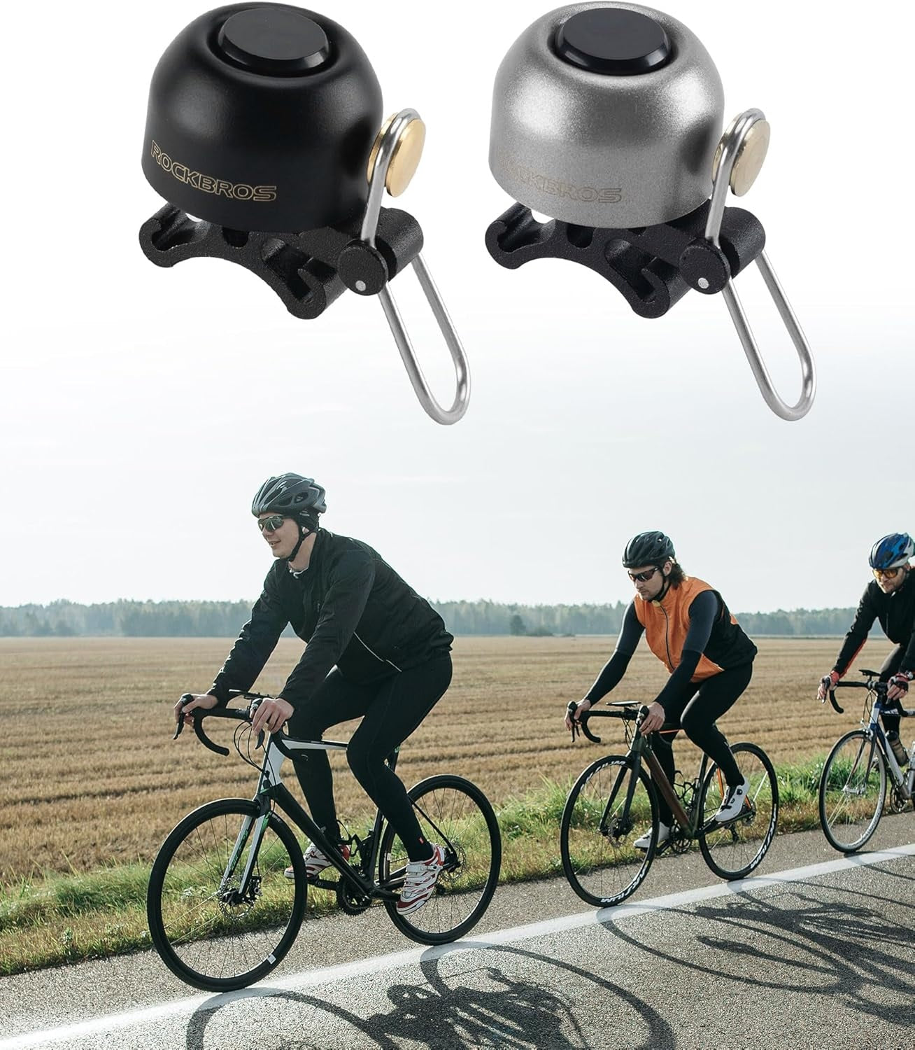 ROCKBROS велосипед звънец кормило класически, планински велосипед ретро велосипед звънец силен звънец велосипед мед велосипед звънец за 22-34 mm