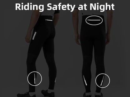 Дълги велосипедни панталони ROCKBROS за мъже и жени, велосипедни панталони за четири сезона с 4D подплата, дълги велосипедни панталони с джобове, панталони за бягане, дишащи MTB