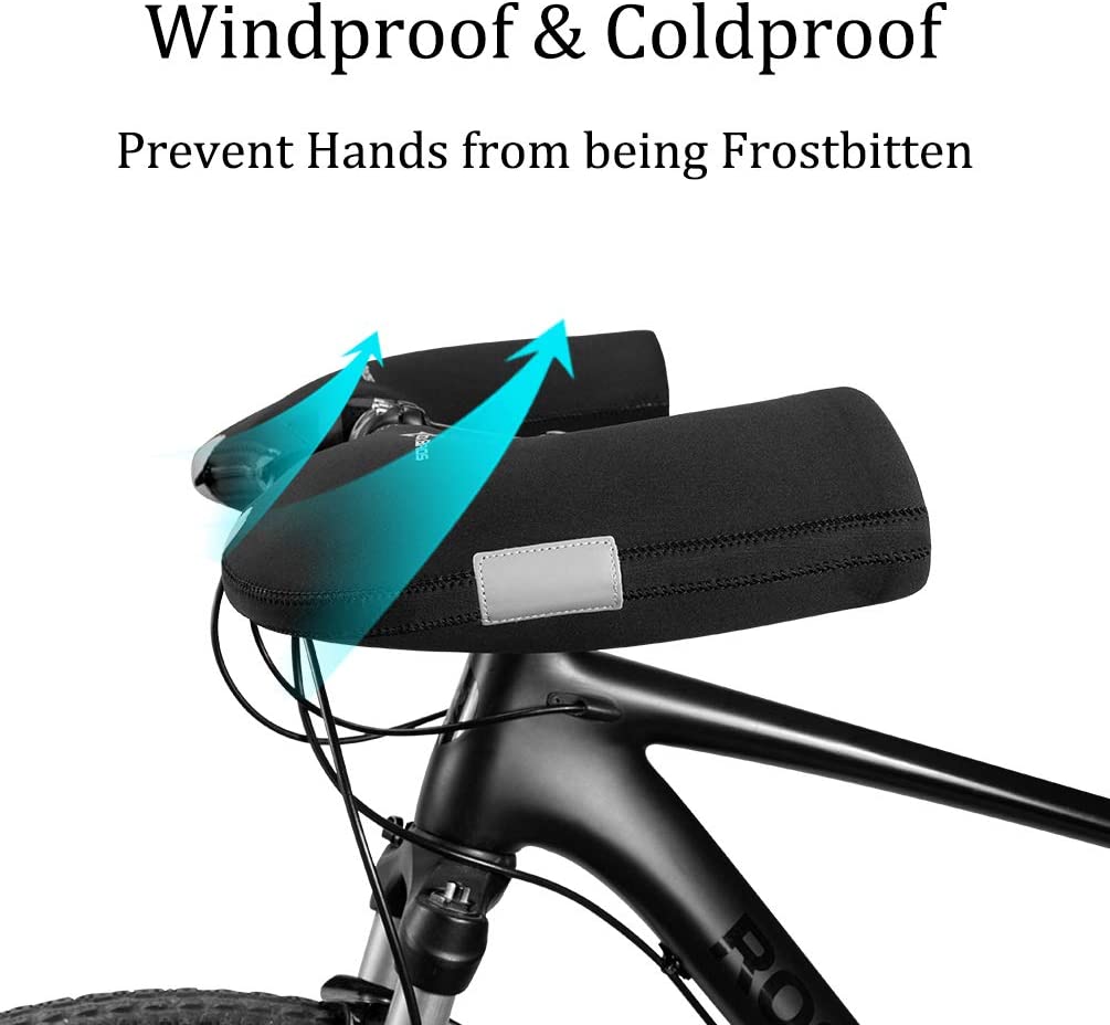 Ръкавици за кормило ROCKBROS D16-B Зимни топлинни ветроустойчиви маншети за кормило за велосипеди Водоотблъскващи