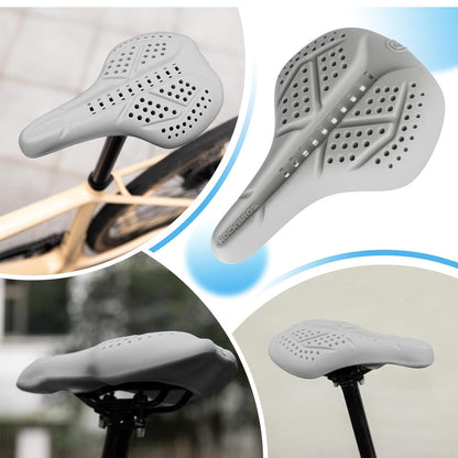 ROCKBROS Калъф за седло за велосипед Гел Калъф за седалка за велосипед Дишащ подплатен калъф за седло за мъже и жени Черно/Сиво (25,5 x 18 cm)