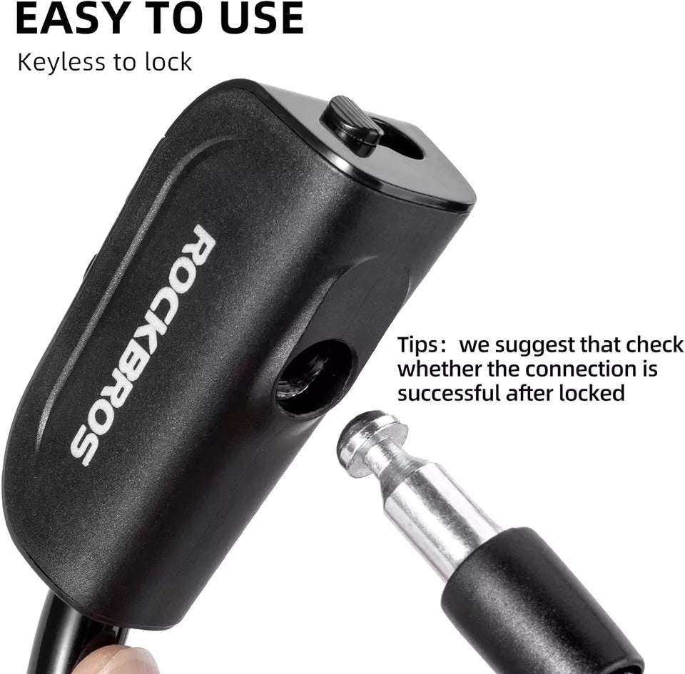 Кабелна ключалка ROCKBROS Кабелна ключалка за велосипед с монтажна скоба 2 ключа