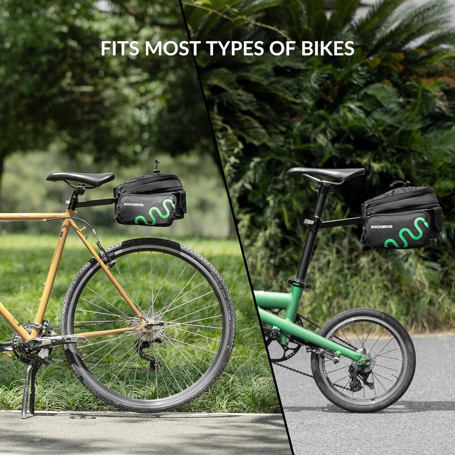 Чанта за багаж ROCKBROS велосипедна чанта за дисаги с бързо освобождаване, разширяваща се 6/8L