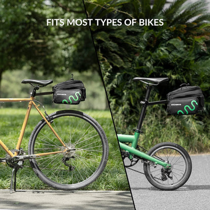 Чанта за багаж ROCKBROS велосипедна чанта за дисаги с бързо освобождаване, разширяваща се 6/8L