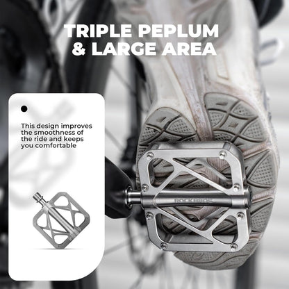 Педали за велосипеди ROCKBROS планински велосипед от титаниева сплав 3 лагера MTB педали платформа за MTB 250g леки