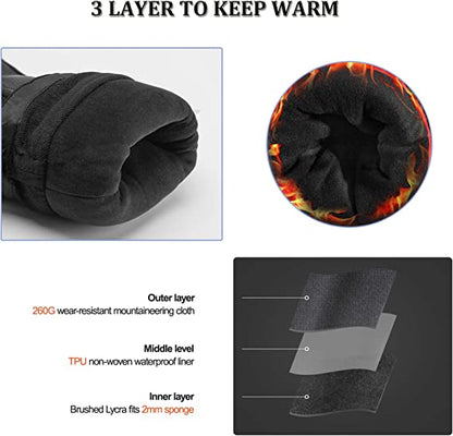 ROCKBROS Зимни ръкавици Ски ръкавици Жени Мъже Топли ветроустойчиви за ски сноуборд -20 градуса