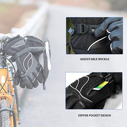 ROCKBROS Зимни ръкавици Ски ръкавици Жени Мъже Топли ветроустойчиви за ски сноуборд -20 градуса