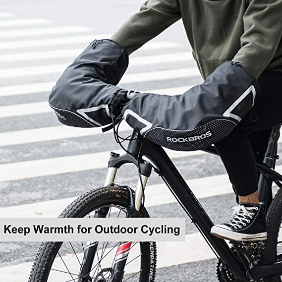 Маншети за кормило ROCKBROS Ръкавици за кормило за велосипед, мотоциклет, скутер, подплатени, ветроустойчиви, водоотблъскващи, светлоотразителни