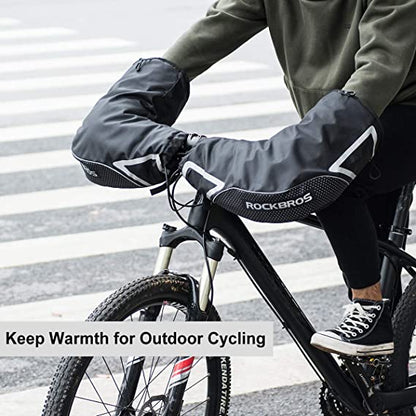 Маншети за кормило ROCKBROS Ръкавици за кормило за велосипед, мотоциклет, скутер, подплатени, ветроустойчиви, водоотблъскващи, светлоотразителни