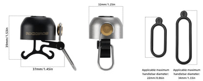 ROCKBROS велосипед звънец кормило класически, планински велосипед ретро велосипед звънец силен звънец велосипед мед велосипед звънец за 22-34 mm