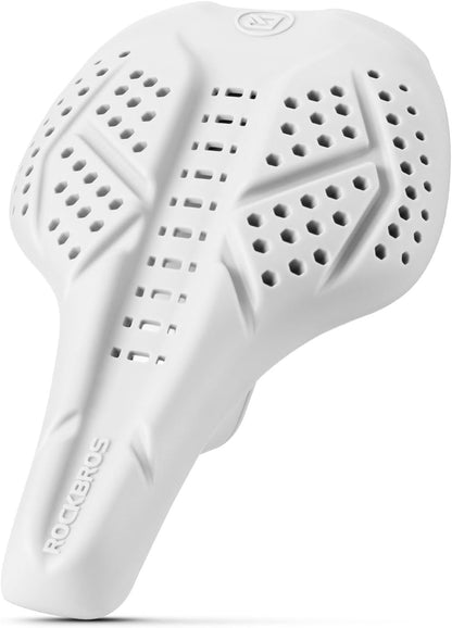 ROCKBROS Калъф за седло за велосипед Гел Калъф за седалка за велосипед Дишащ подплатен калъф за седло за мъже и жени Черно/Сиво (25,5 x 18 cm)