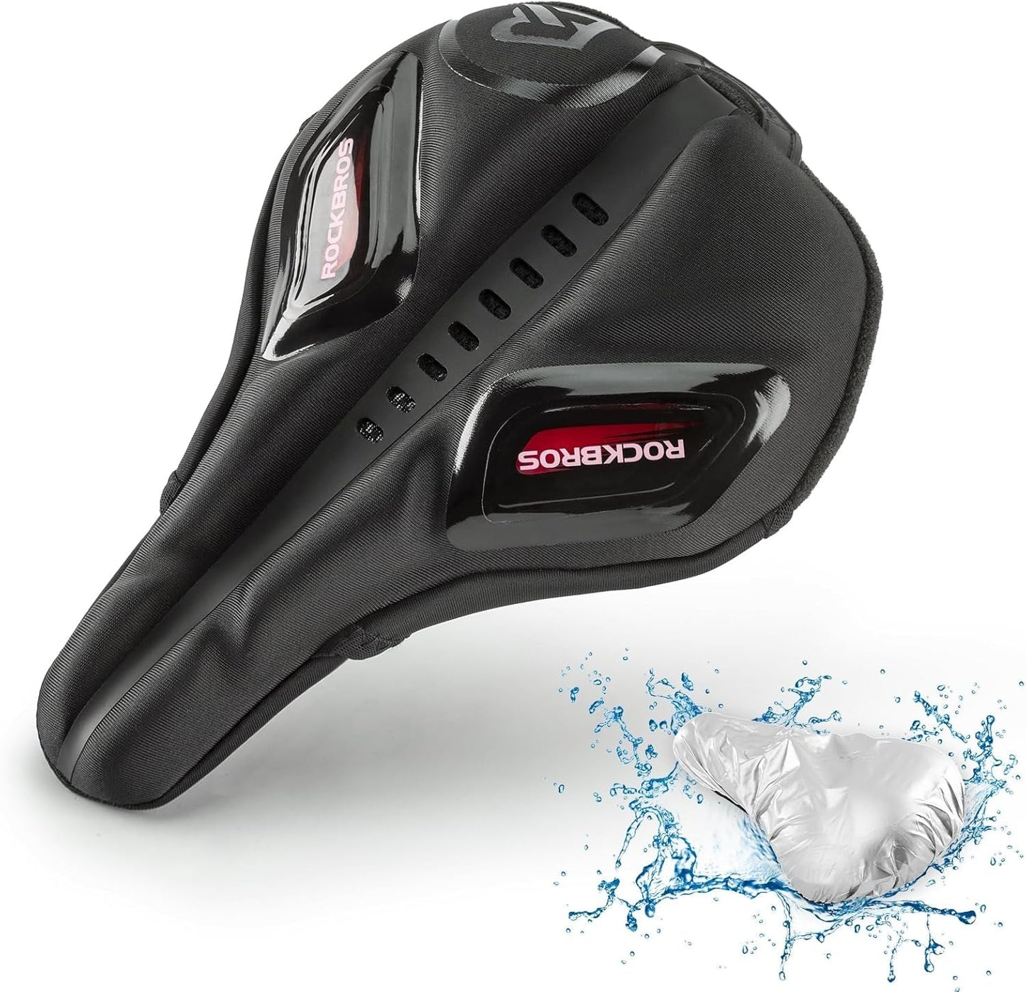 Покривало за седалка на велосипед с покритие от гел за защита от дъжд за MTB шосеен велосипед e-bike червено/синьо