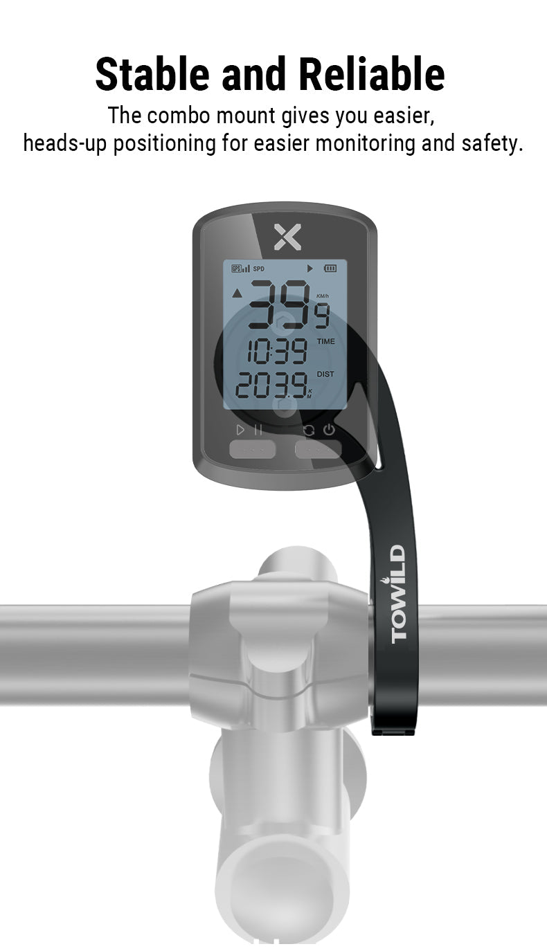 TOWILD AS90 Многофункционална удължителна стойка за монтиране на фенерче или компютърна светлина или GoPro/GARMIN/XOSS/iGPSport