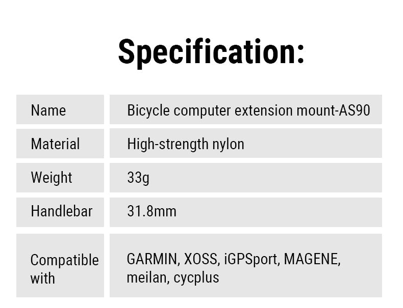TOWILD AS90 Многофункционална удължителна стойка за монтиране на фенерче или компютърна светлина или GoPro/GARMIN/XOSS/iGPSport