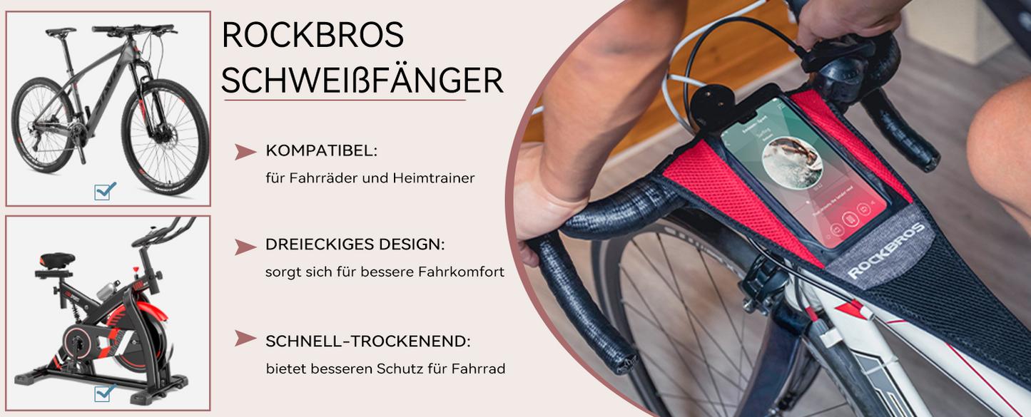 ROCKBROS уловител на пот за ролкови тренажори Аксесоари за ролери, абсорбиращи изпотяване, дишащи, бързо съхнещи