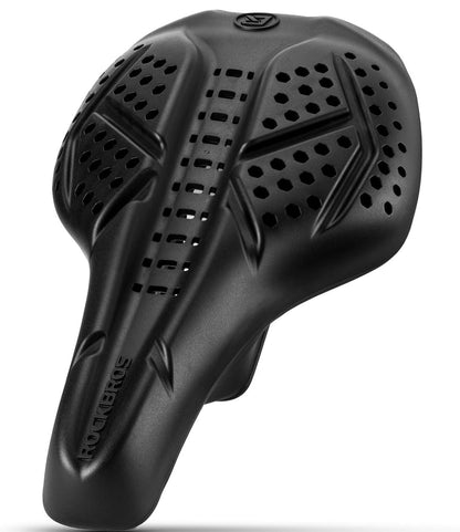 ROCKBROS Калъф за седло за велосипед Гел Калъф за седалка за велосипед Дишащ подплатен калъф за седло за мъже и жени Черно/Сиво (25,5 x 18 cm)