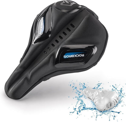 Покривало за седалка на велосипед с покритие от гел за защита от дъжд за MTB шосеен велосипед e-bike червено/синьо