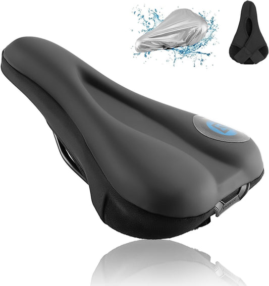 Гел покритие за седло ROCKBROS Покривало за седло за велосипед Подплатена седалка за велосипед с водоустойчив протектор за седло за мъже и жени 28 см x 17,5 см синьо/червено