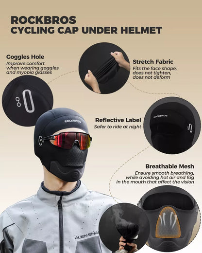 ROCKBROS Покривало за глава на мотоциклет Балаклава Топли велосипедни балаклави от полар