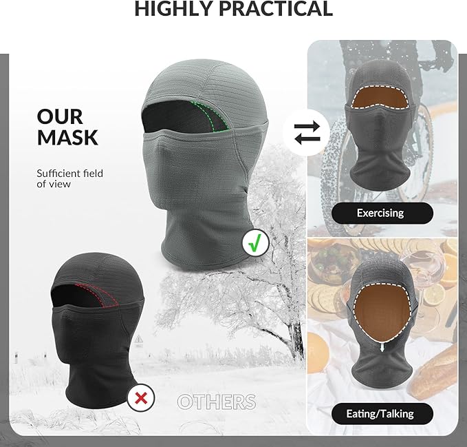 Qunature Balaclava зимна ски маска Balaclava ски мотоциклет маска за лице жени/мъже топла ветроустойчива дишаща балаклава за спортове на открито ски сноуборд колоездене