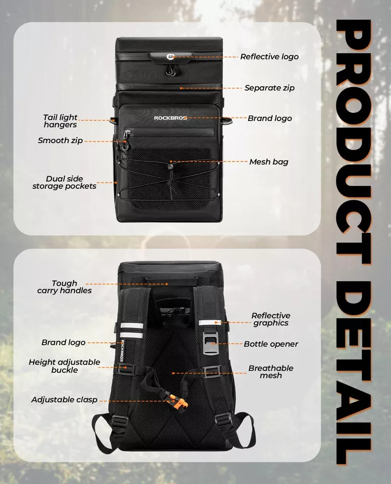 Подвижна раница ROCKBROS Многофункционална раница 3,5+14L за пътуване на открито