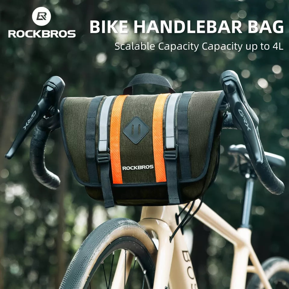 ROCKBROS 2.5L-4L чанта за кормило предна велосипедна чанта Cross bag с презрамка зелена