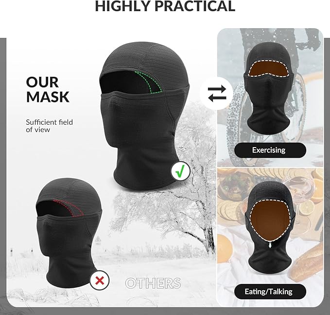 Qunature Balaclava зимна ски маска Balaclava ски мотоциклет маска за лице жени/мъже топла ветроустойчива дишаща балаклава за спортове на открито ски сноуборд колоездене