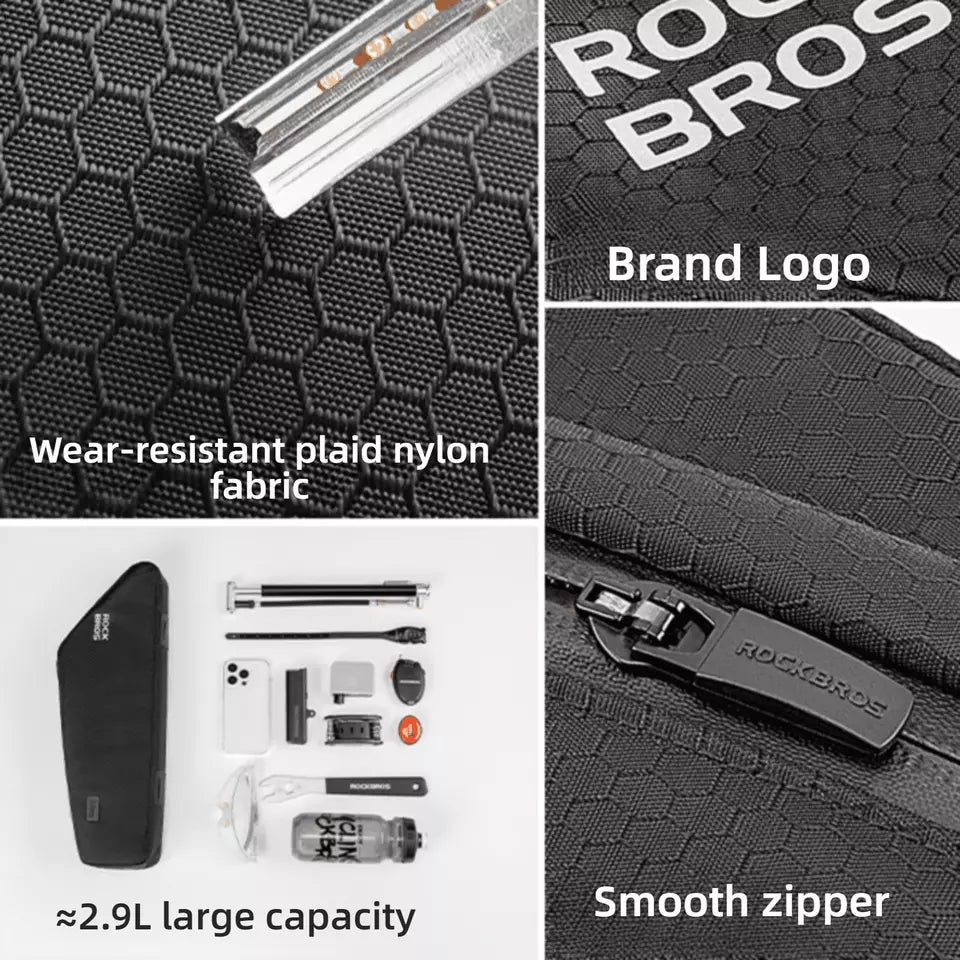 ROCKBROS велосипедна чанта рамка чанта подвижна триъгълна чанта за MTB 2.9L