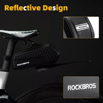 Чанта за седло ROCKBROS Велосипедна чанта с твърда черупка с калник и бързо освобождаване