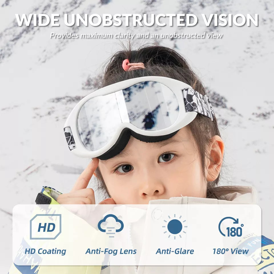 Qunature ски очила, очила за сноуборд за деца и възрастни, които носят очила, против замъгляване