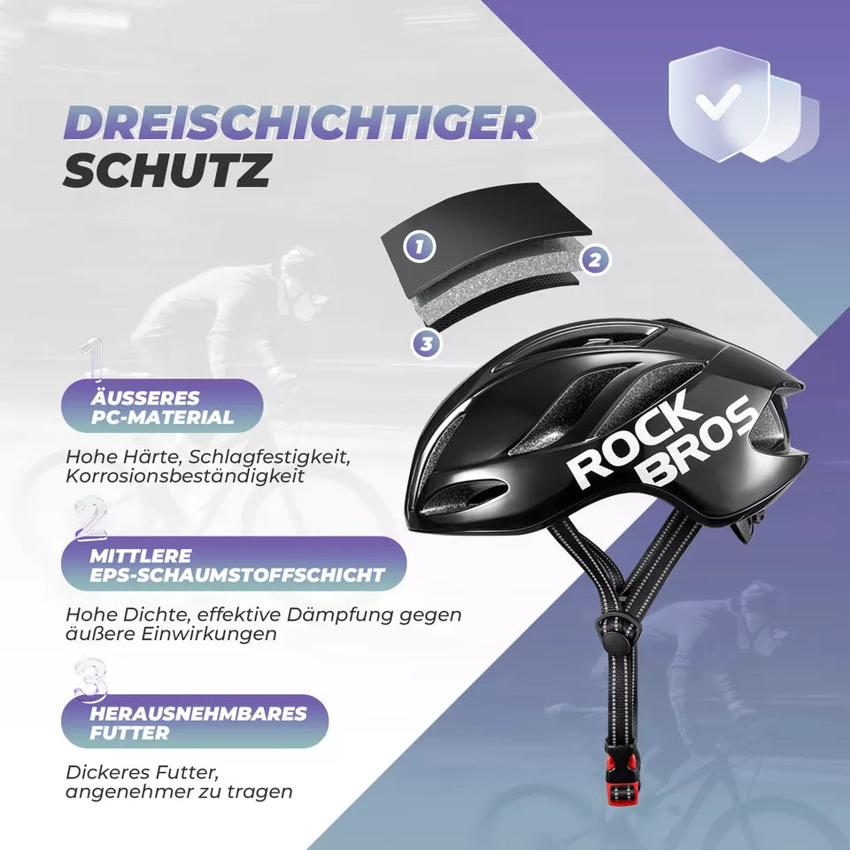 ROCKBROS велосипедна каска Каска за шосеен велосипед 58-62CM унисекс възрастни за MTB каска за шосеен велосипед