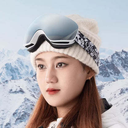 Qunature ски очила, очила за сноуборд за деца и възрастни, които носят очила, против замъгляване