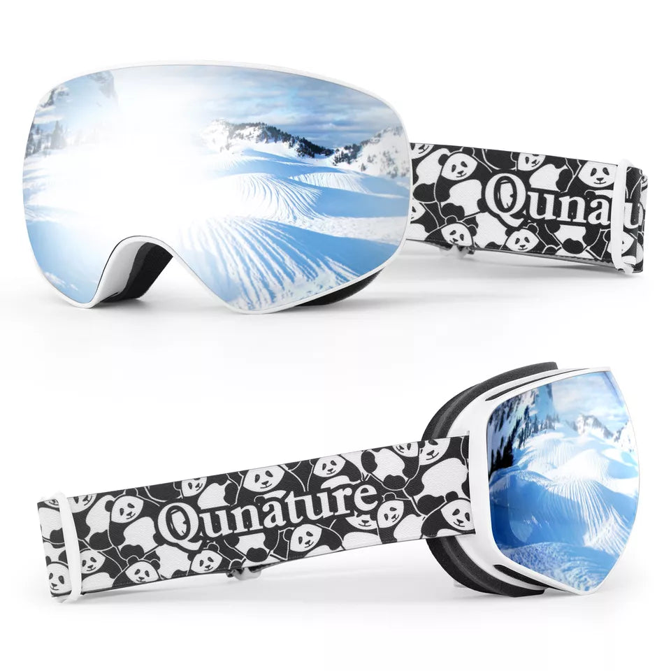 Qunature ски очила, очила за сноуборд за деца и възрастни, които носят очила, против замъгляване