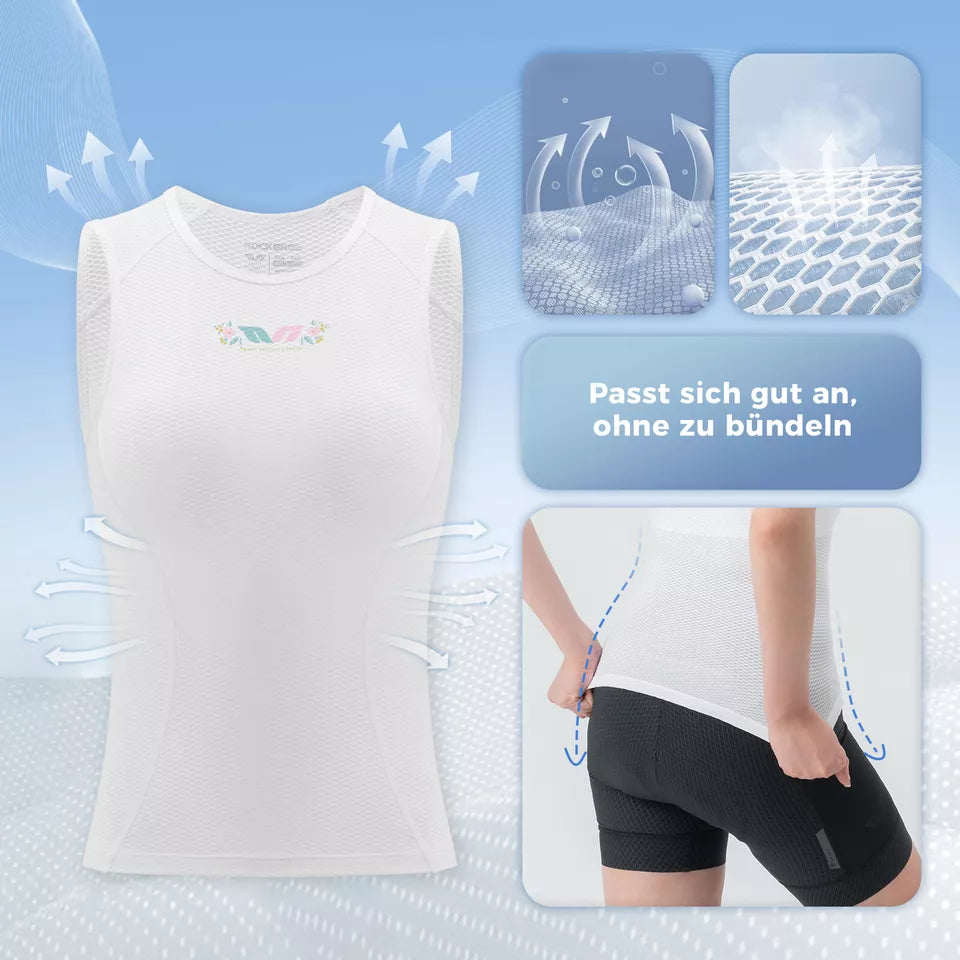 ROCKBROS TVI велосипедна фланелка дамска тениска без ръкави велосипедна функционална риза жилетка