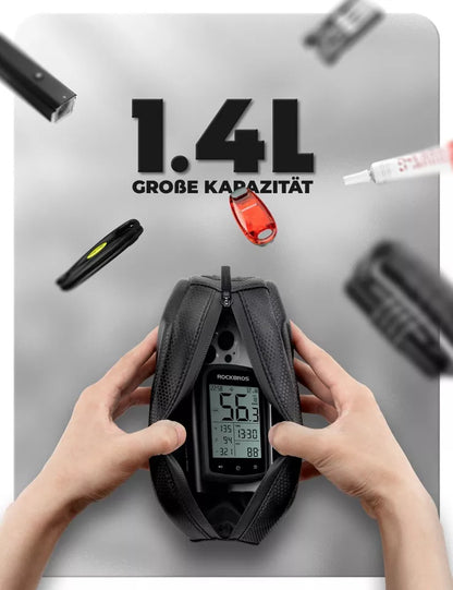 ROCKBROS 1.4L чанта за рамка велосипедна чанта за велосипедни рамки водоустойчива до 6.8 инча