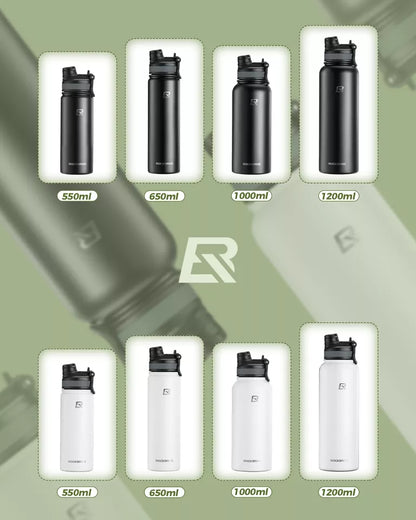 Бутилка за вода ROCKBROS от неръждаема стомана, изолирана, устойчива на течове бутилка за пиене