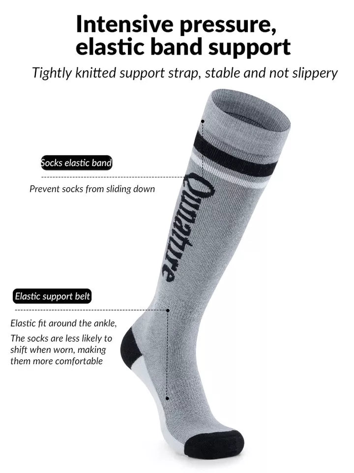 Qunature ски чорапи детски/момчета зимни чорапи ски чорапи до коляното с вълна 1 чифт