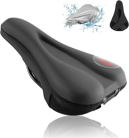 Гел покритие за седло ROCKBROS Покривало за седло за велосипед Подплатена седалка за велосипед с водоустойчив протектор за седло за мъже и жени 28 см x 17,5 см синьо/червено