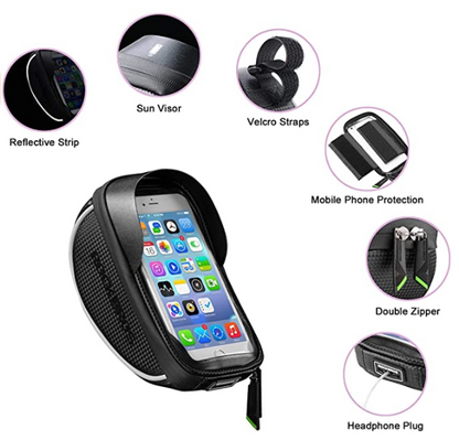ROCKBROS 010-4BK Чанта за кормило водоустойчива чанта за мобилен телефон до 6,0 инча